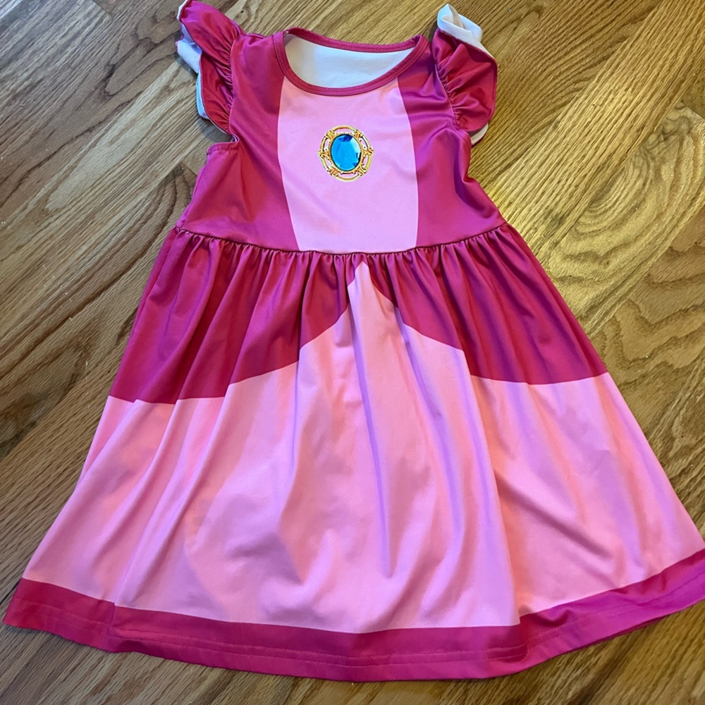 Princess Peach Girls Kid Dress Costume